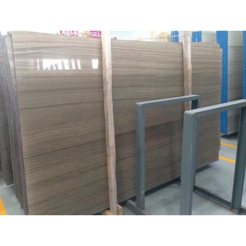 Athens Wood Marble Slab Chinese Grey Brown Marble Slab