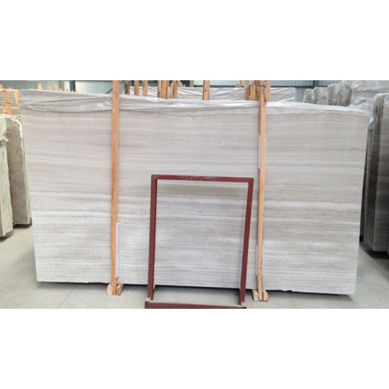 Chinese Popular White Wooden Vein Marble