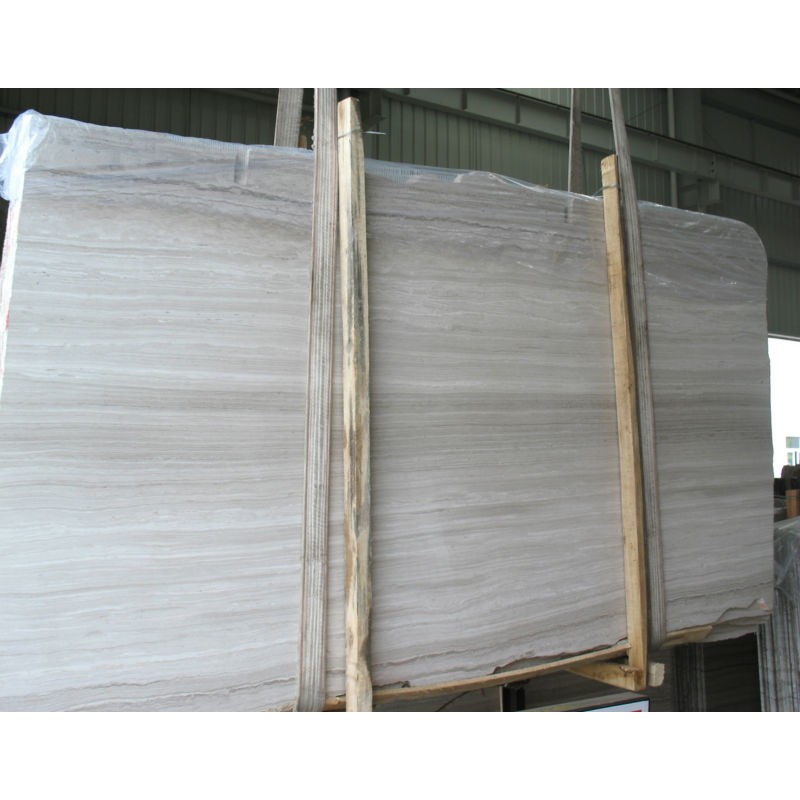 Chinese Popular White Wooden Vein Marble