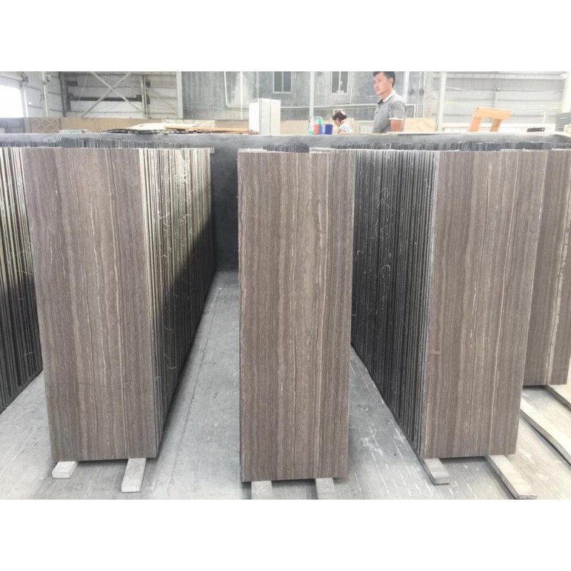 High Quality Popular Natural Polished Coffee Wood Brown Wood Marble Flooring Tiles