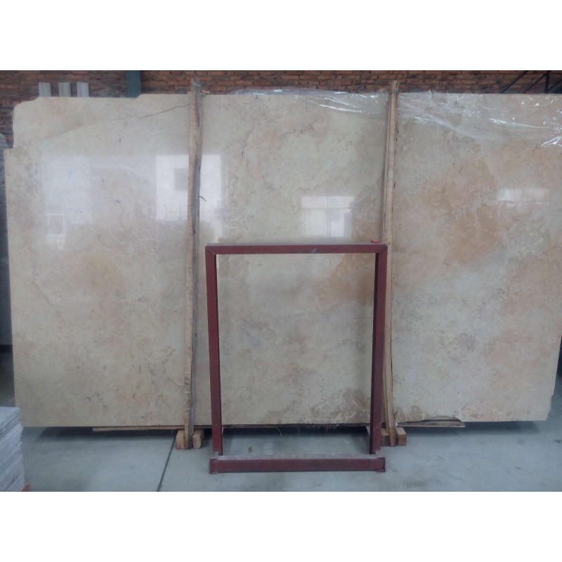 Chinese Yellow Wooden Marble Slab Vein Cut Marble Cross Cut