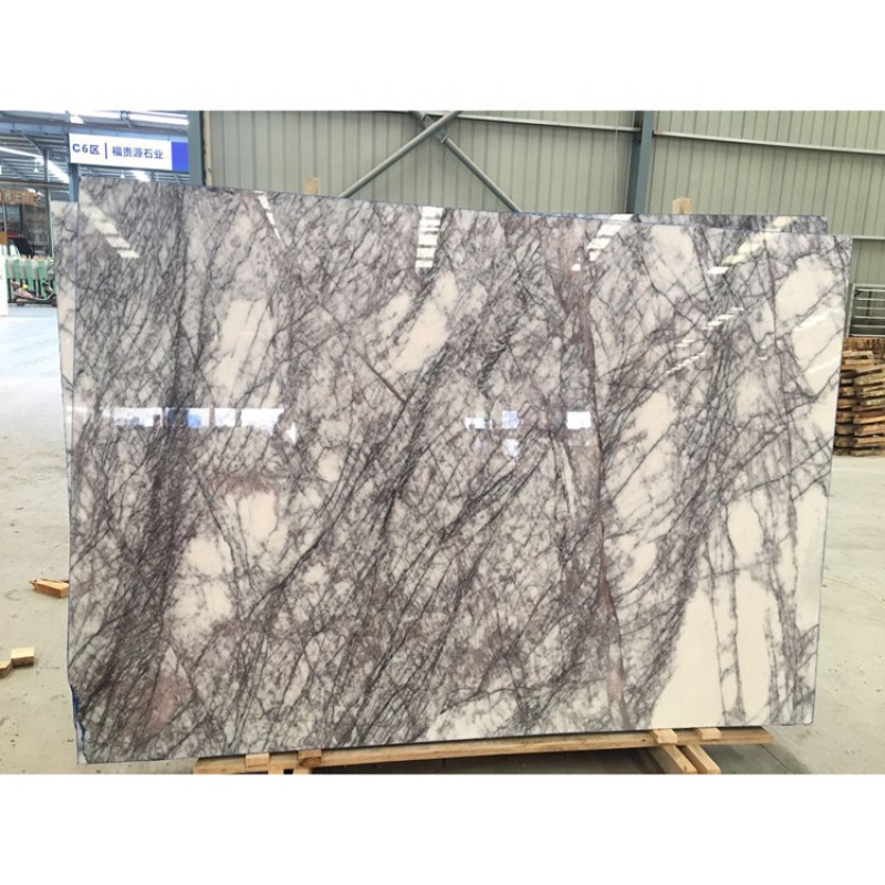 Milas Turkish Lilac White Texture Marble Stone Slabs