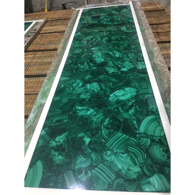 Green Gemstone Slab Natural Malachite Table Top