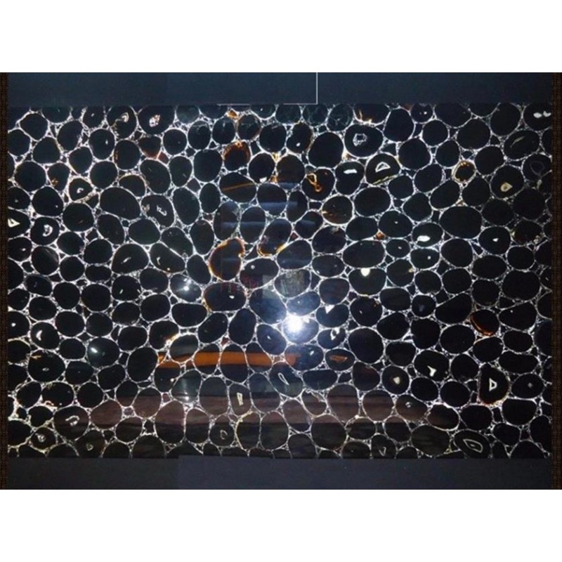 Luxury Black Semi Precious Stone Slab Price