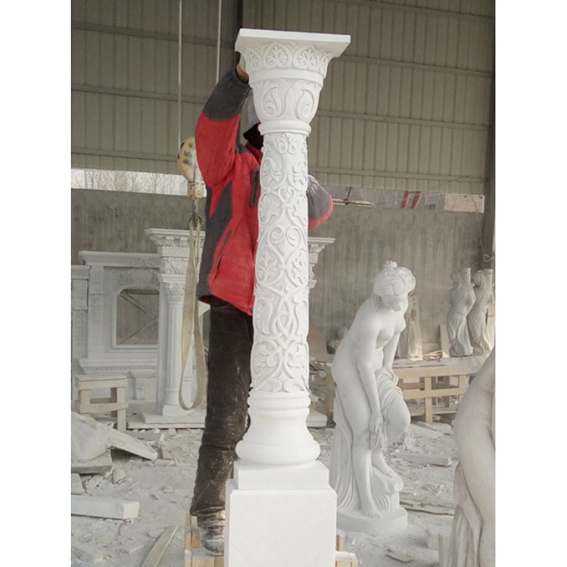 Marble Stone Hollow Column Villa Decoration