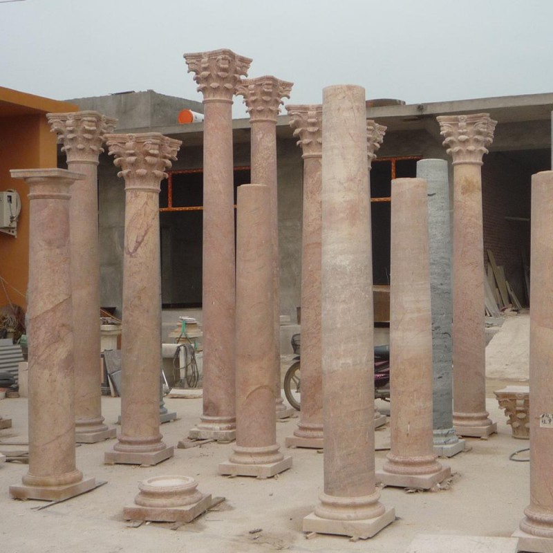 Decorative Roman Marble Flower Column