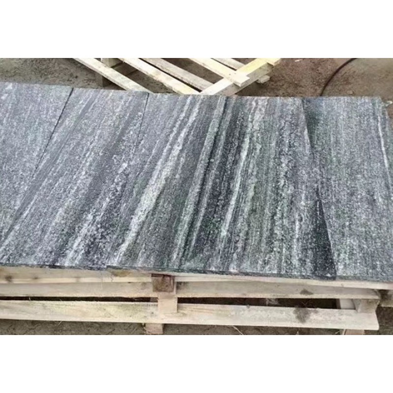 Cheap Nero Santiago Wood-grain Gray 24*24 Granite Outdoor Roof Tiles Price