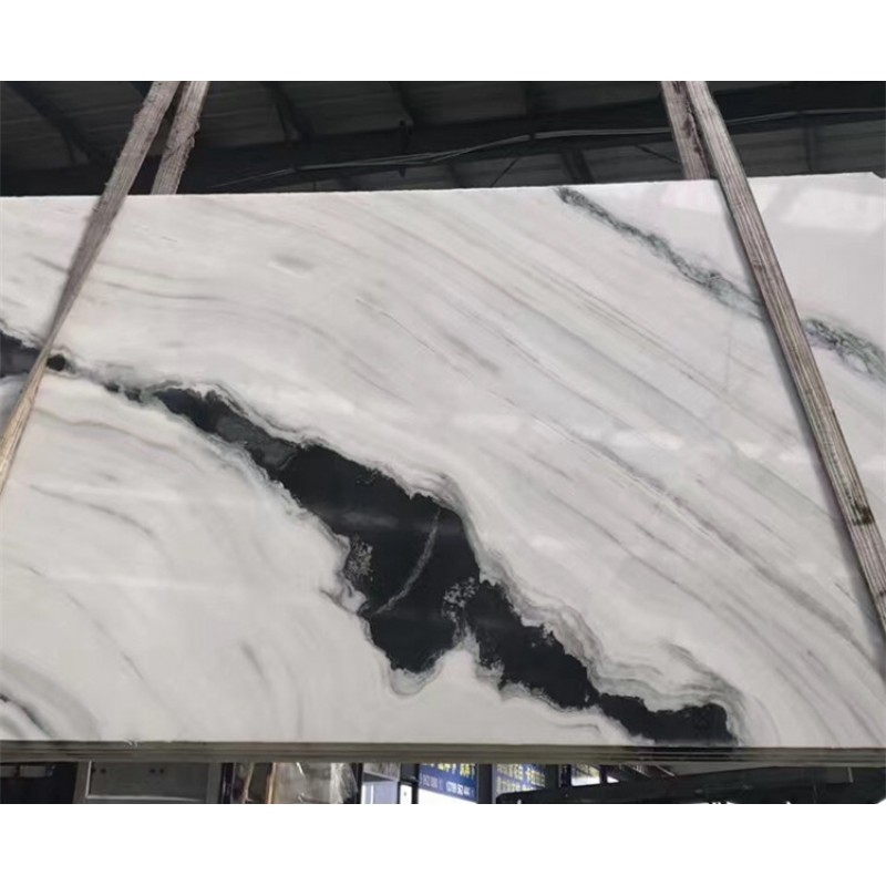 China Manufacturer Panda White Marble With Black Veins Slab