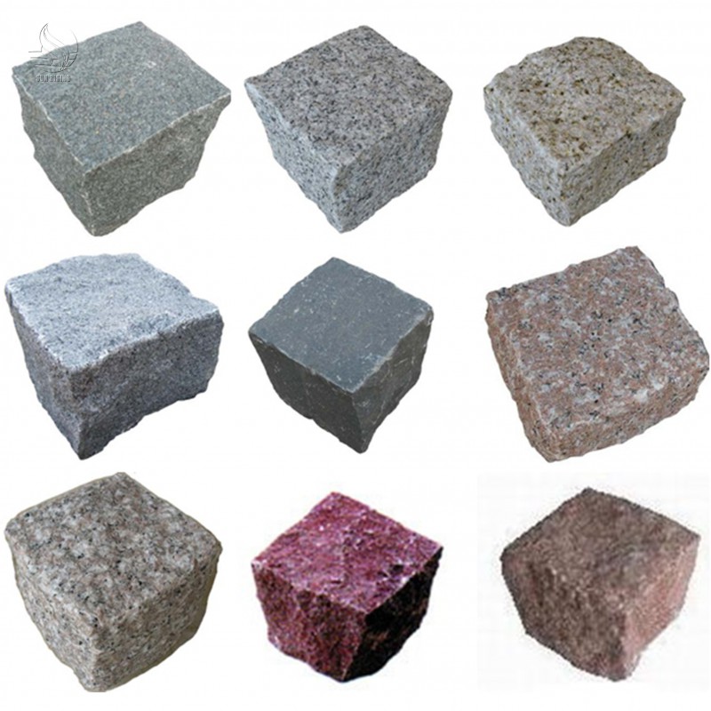 Factory Supply Natural Granite Cobble Stone Cube Stone For Outdoor Paving