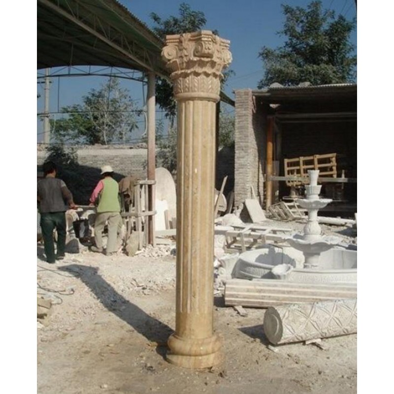 Hand Carved China Beige Marble Column Pillar