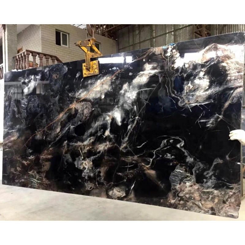 Black Rose Marble With Veins Pattern Slabs Black Color Floor Marble Tiles Black Marble