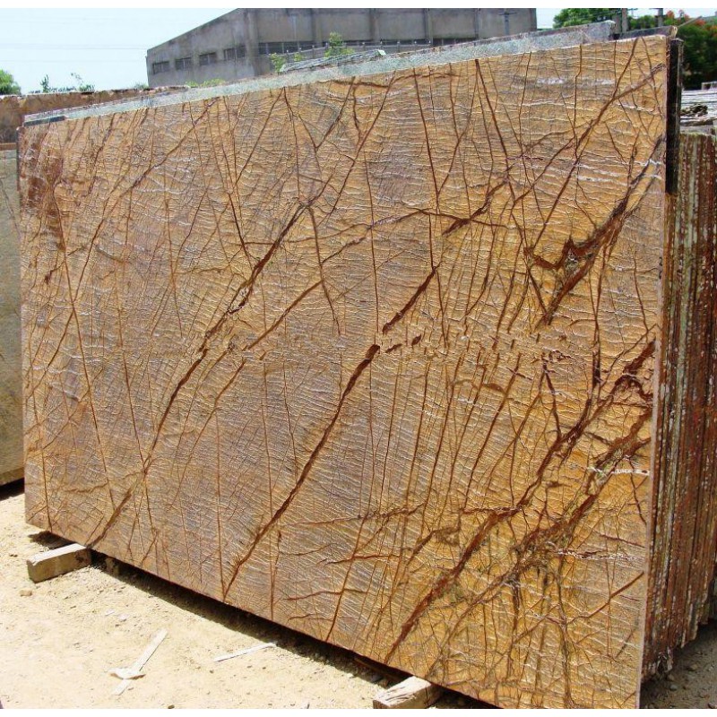 Chinese Supplier Well Polished Forest Brown Marble Slab For Covering Tiles