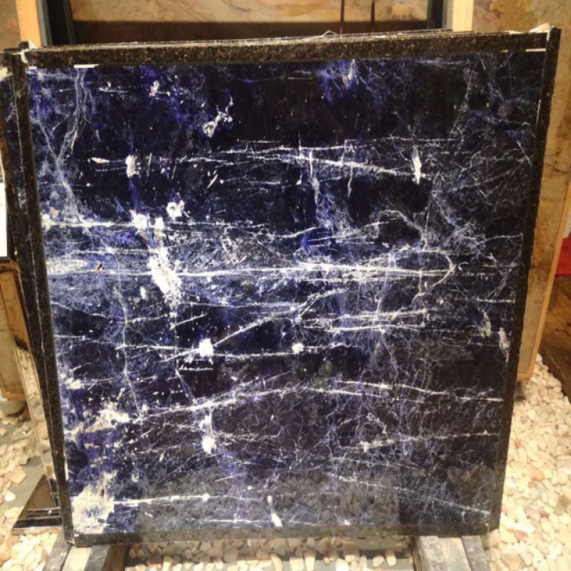 Polished Sodalite Blue Marble For Sale