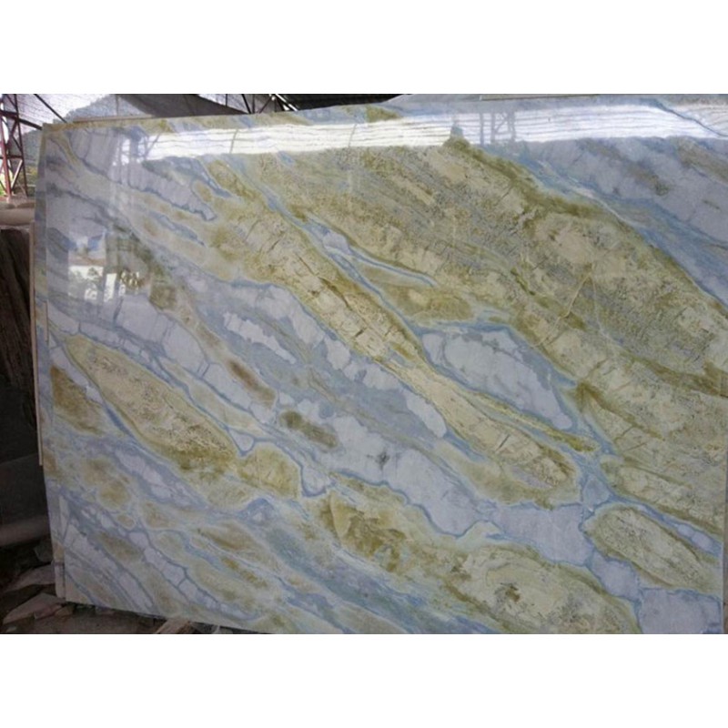 Chinese Background Wall Design Natural Polished Veined Stone Blue Sky Marble