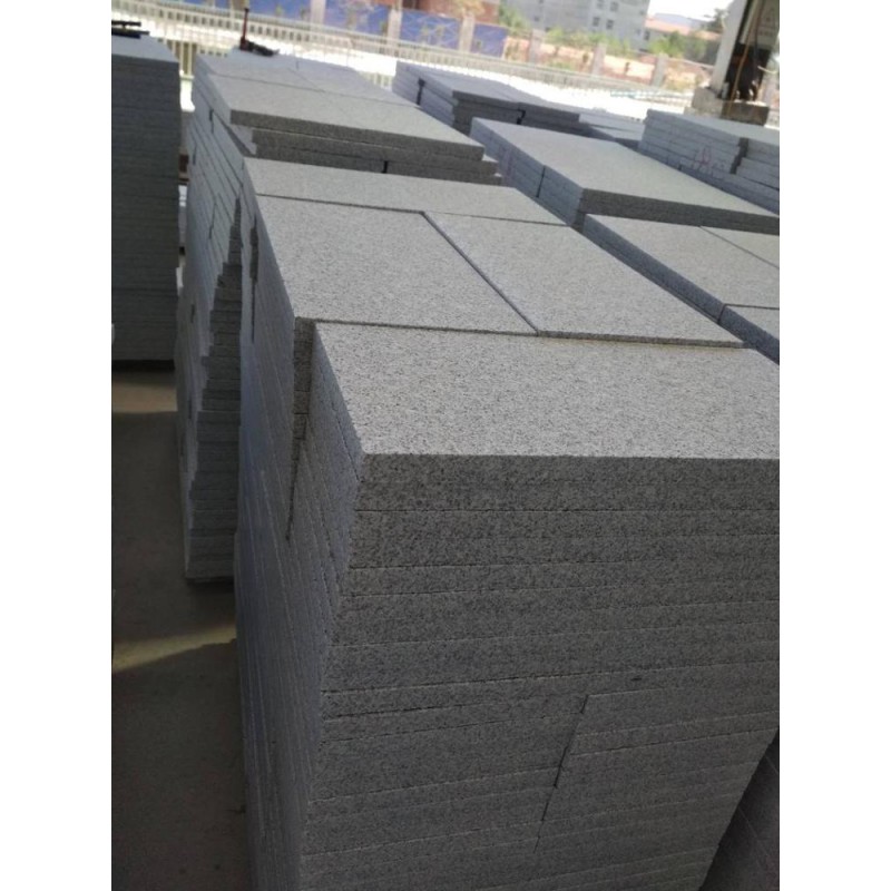 Custom Sized Granite Grey Color Flamed Surface Granite Floor Tile