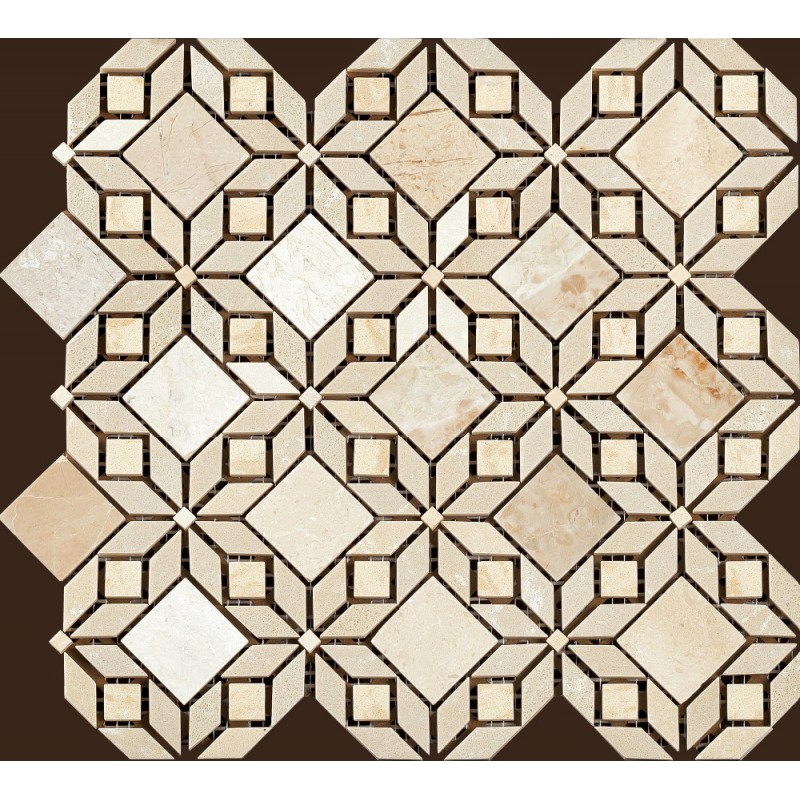 Custom Logo Polished Marble Mosaic Floor Tile With Professional Technical Support