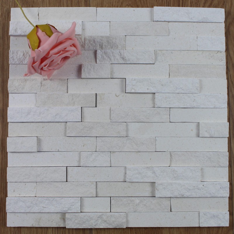 Cheap Price White Sandstone Mosaic Tile For Wall Decoration