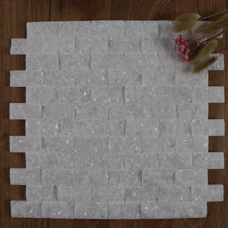 Crystal White Marble Split Mosaic DIY Kitchen Backsplash Tile Brick Patterns