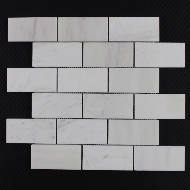 Elegant Volakas White Stone Subway Tile Backsplash 2x4 Inch