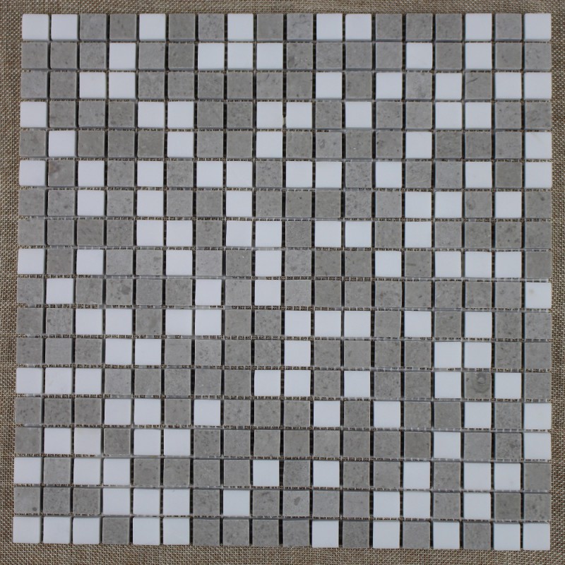 Gray White Marble Simple Mosaic Patterns Tiles For Walls And Floor