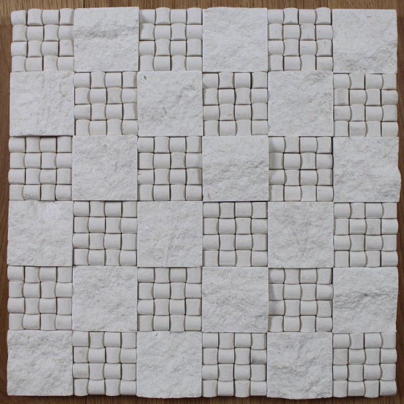 White Split Face Stone Tile Mosaic For House Decoration