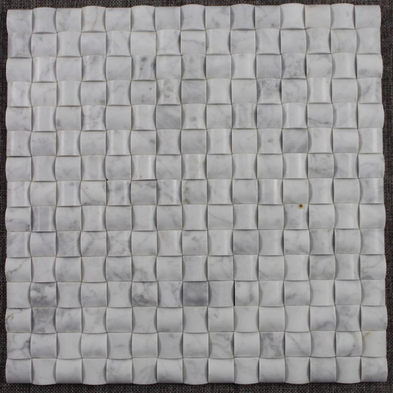 Italian White Carrara Marble 3d Bathroom Wall Tile Mosaico Wall Decor