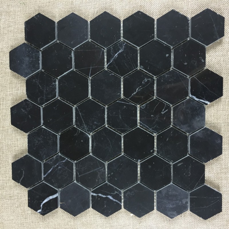 Natural Stone Marble Black Mosaic Tile Nero Marquina 2