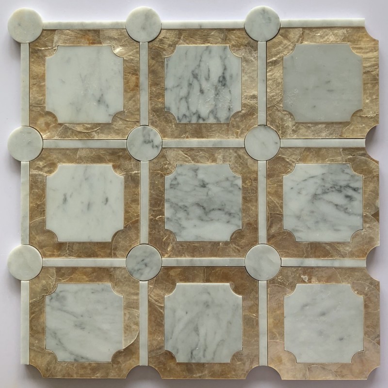 Waterjet Marble Mix Shell Decorative Mosaic Tiles