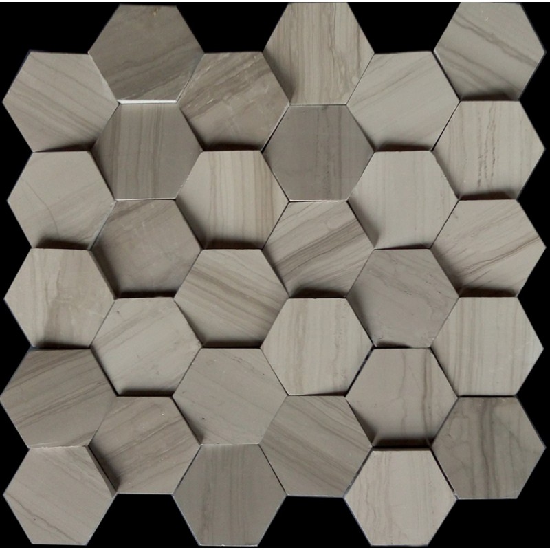 High Quality Suqre 3D Cube Carrara White Marble Mosaic With Best