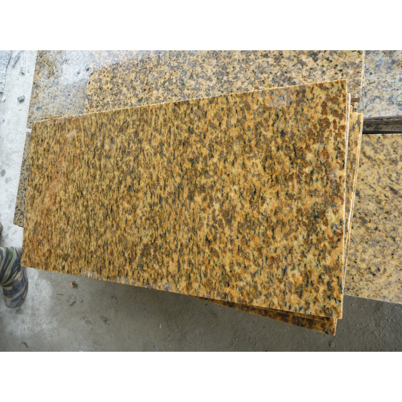 China Tiger-Skin Yellow Granite Slab