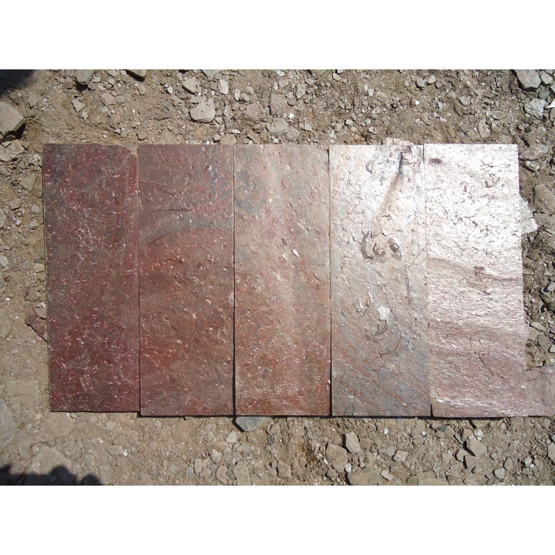 Copper Slate Stone Wall Panel, Wall Cladding Red Mica