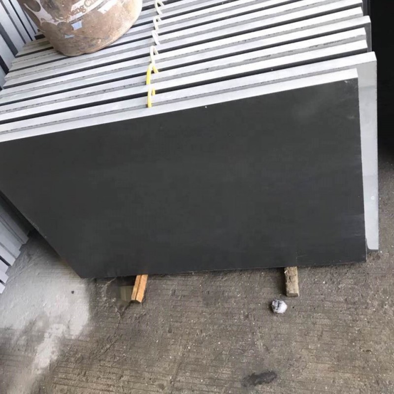 Honed Chinese Absolute Black Granite Tile Cut To Size Or Slabs For Cladding, Paving, Countertop