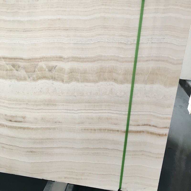 Indoor Polished Natural White Wood Vein Onyx Stone