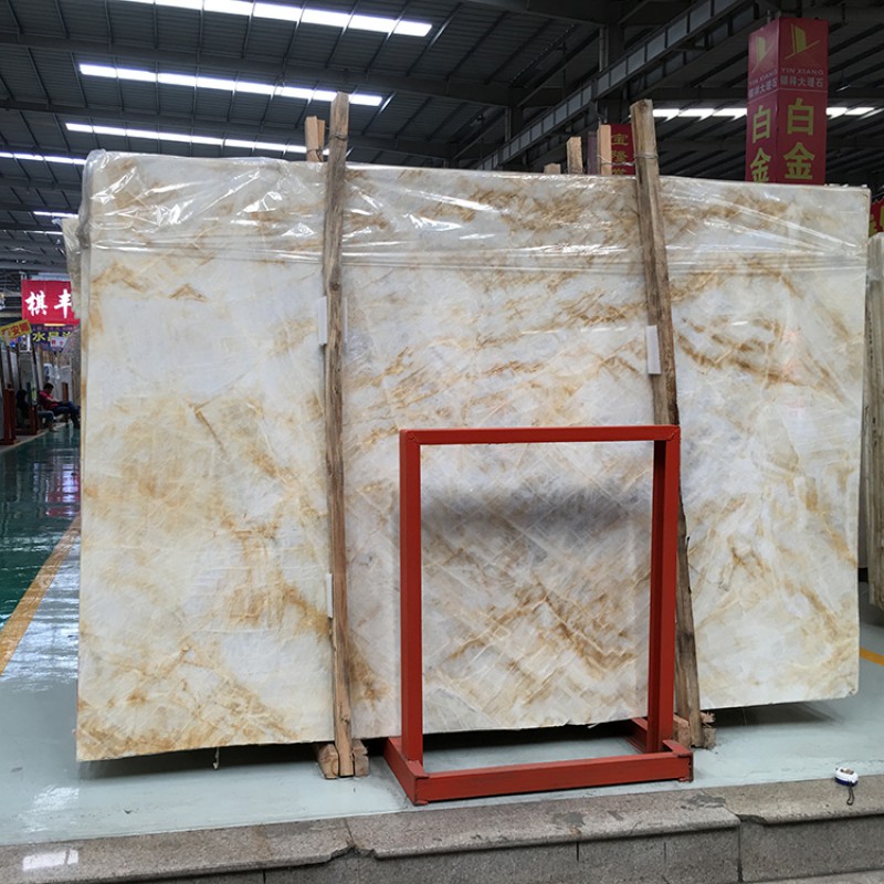 Newly Cut Yellow Onyx Stone Slab Price Design