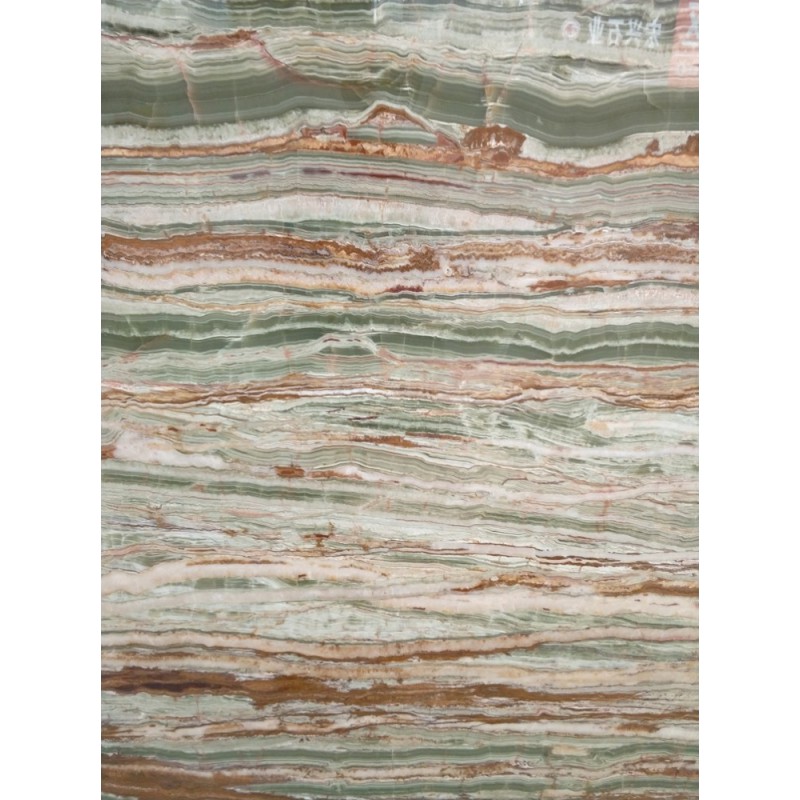 Polished Green Onyx Slab Bamboo Joint Onyx Slab