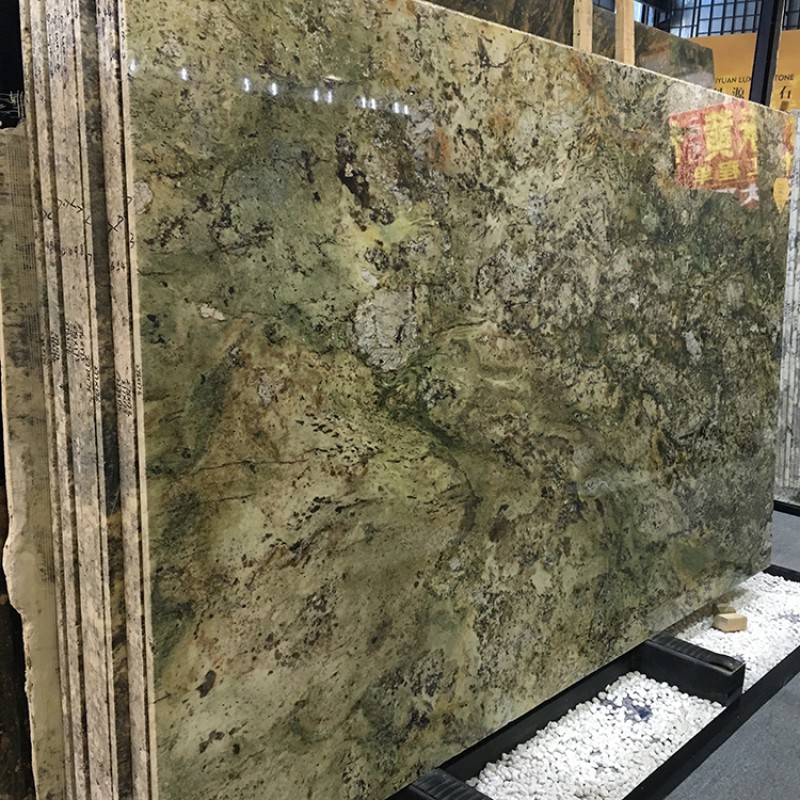 Polished Natural Green Granite Slab Wall Flooring Tiles