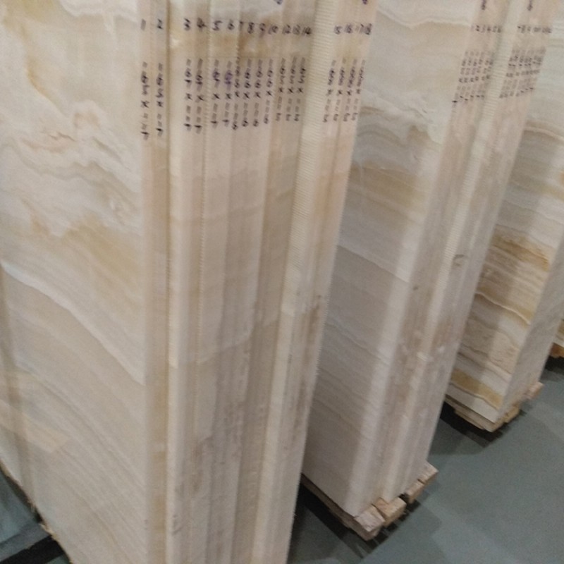 Wholesale Products Polished White Wood Vein Onyx Stone Slab