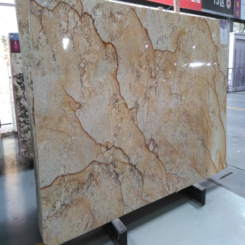 Yellow Veins Onyx Slab Flooring Slab