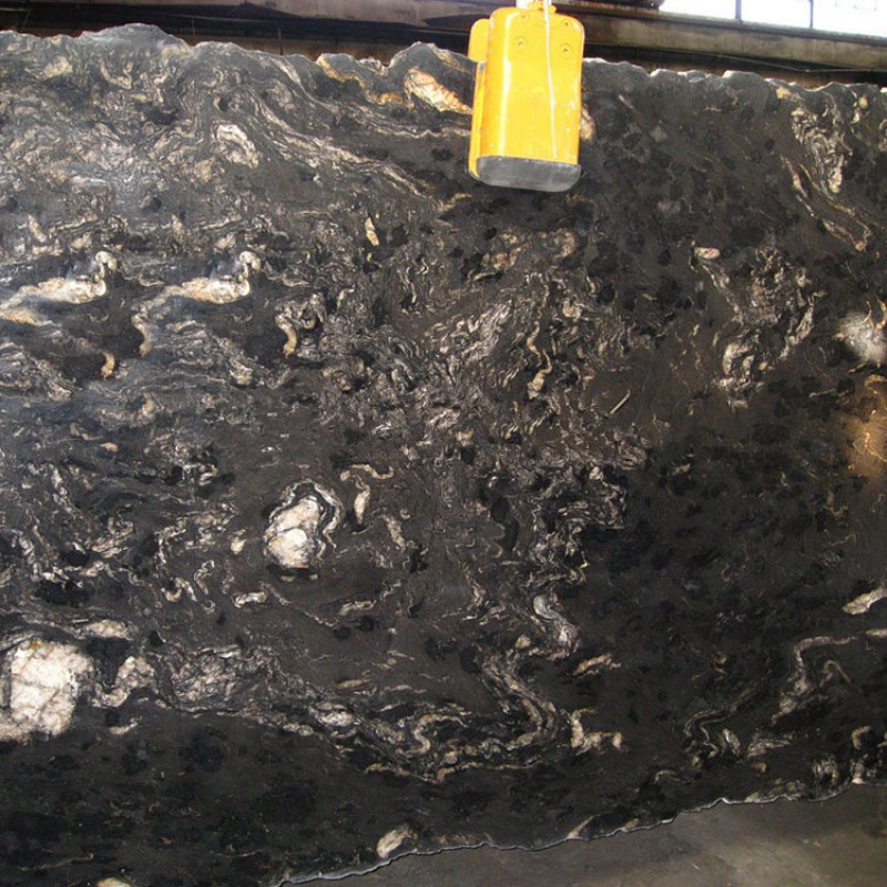 Brazilian Black Titanium Cosmic Black Granite Slab