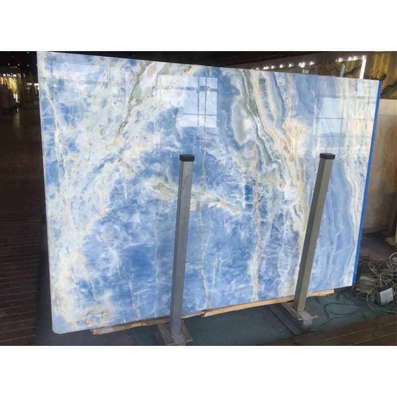 Natural Popular Blue Onyx Marble Veined Buy Onyx Slabs