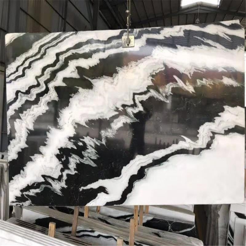 Panda White Marble Slab With Black Veins