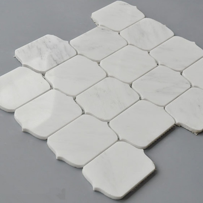 Cheap Building Materials Artist Thassos White Shell Design Waterjet Mosaic For Bathroom