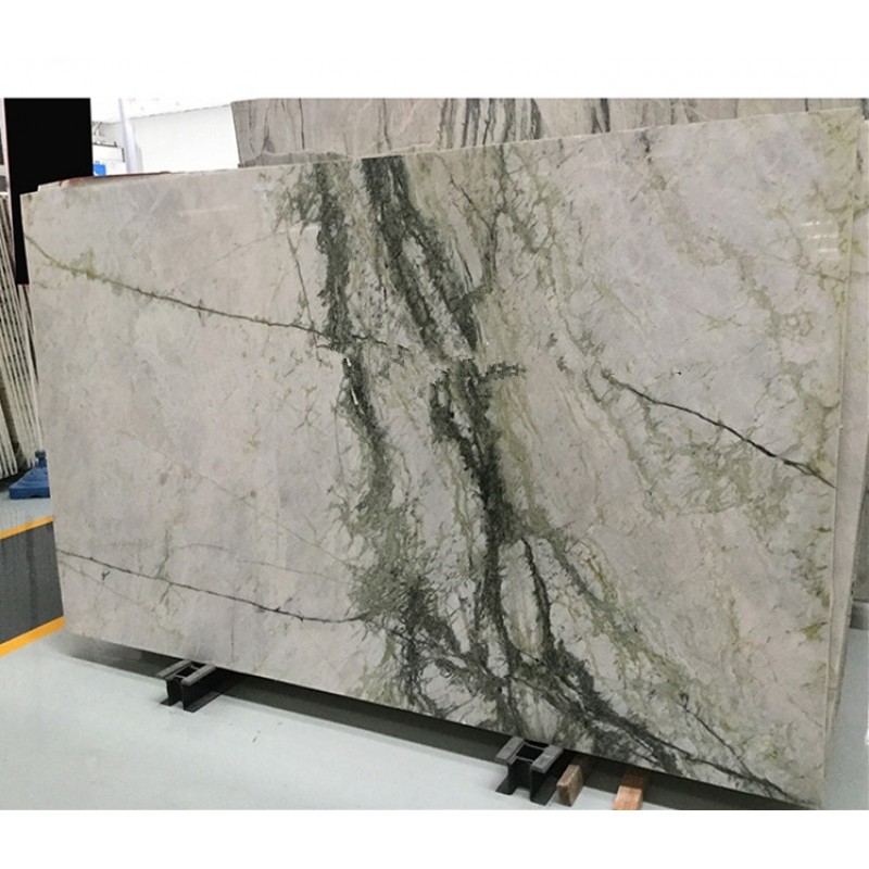 Clivia Aurora Green White Marble Tile Slab Stone Price