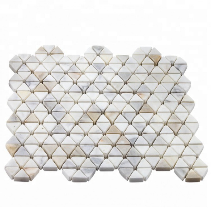 Backsplash Mosaic And Bathroom Triangle Marble Mosaic Tile