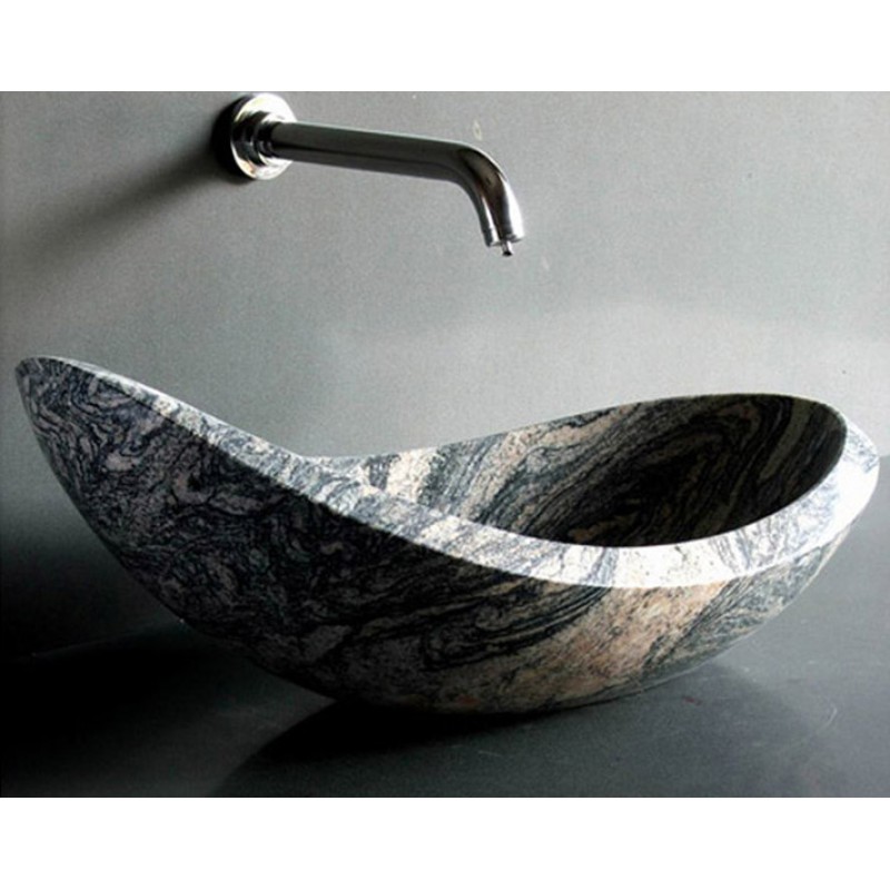 Oval Shape Top Mount Stone Bathroom Basin