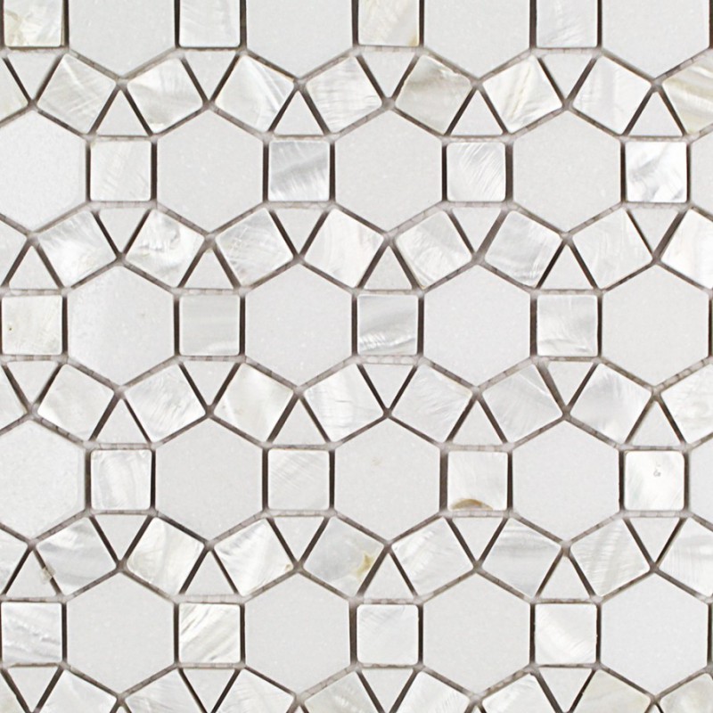 High Quality Polished Thassos White Crystal Flower Marble Mosaic Tile