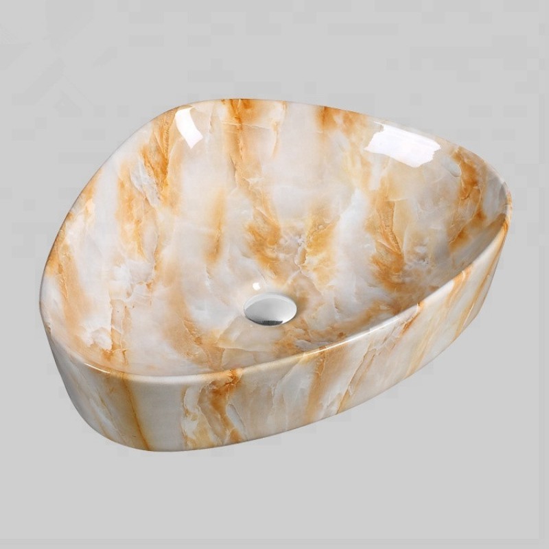 PINZHU Sanitary Ware Ceramic Bathroom Natural Stone Sink Basin