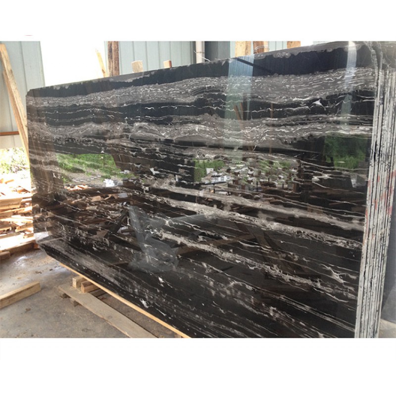 Polishing Flooring Tile Black Silver Dragon Marble