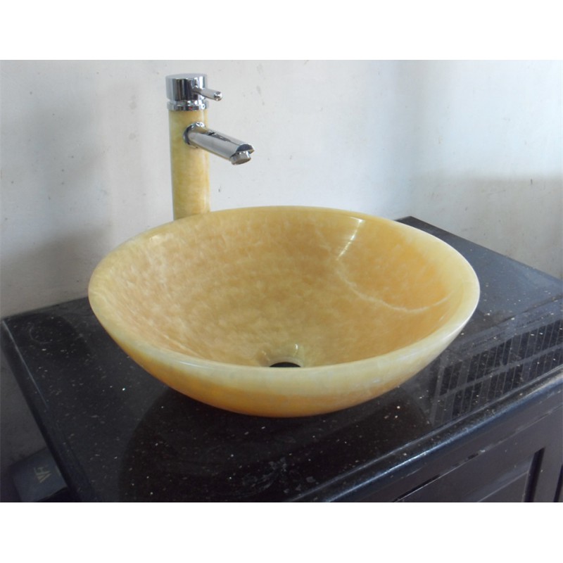 Chinese Yellow Onyx Natural Stone Sink