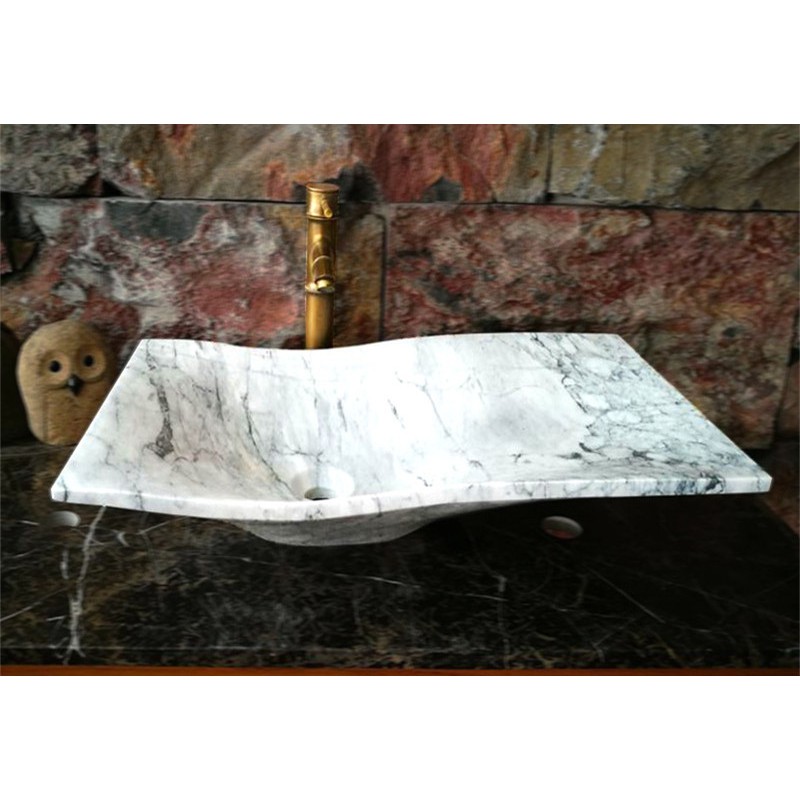 Interior Decorator White Marble Wash Hand Bathroom Sink Art Basin Marble